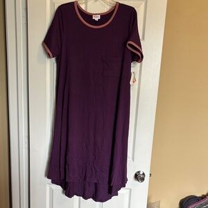 LuLaRoe Carly NWT women’s purple high low dress size XL
